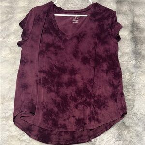 American Eagle Outfitters Purple Tie-Dye Short Sleeve Tee